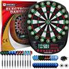 WIN.MAX Bersaglio elettronico professionale, 34 giochi con 354 varianti | Basso rimbalzo, 354 varianti di gioco, 3 display LED luminosi, funzionamento a batteria o alimentatore, 8 giocatori