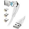 Fontastic Cavo Magnetico Fontastic 257063 3in1 Usb tipo-C 1.2m Bianco [257063]
