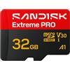 Sandisk 32GB Scheda MicroSD SanDisk Extreme Pro U3 V30 A1 Nero Rosso [SDSQXCO-032G-GS6MA]