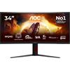 Aoc Monitor Led AOC CU34G4ZCA 34" Fast VA WQHD 3440x1440pxl 1ms Classe F Nero-Rosso [CU34G4ZCA]