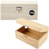 Creativ - Scatola in legno con coperchio ricurvo e chiusura metallica