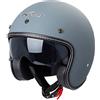 A-PRO Casco Moto Jet Cafe Racer Omologato ECE 22-06 Parasole scooter Grigio Opaco XS