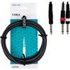 Gewa Cavo a Y Basic Line 3 m, nero, 1x jack stereo 6,3 mm - 2x jack mono 6,3 mm, 190105