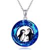 URONE Collana in argento Sterling 925 con ciondolo in cristallo per donne e donne, 22 mm, Non pietra preziosa
