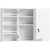 HOMCOM Armadietto Medicinali con 3 Mensole Interne e 8 Portabottiglie, in Legno e Metallo, 53x20x53 cm, Bianco | Aosom Italy