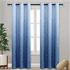 DWCN Ombre - Tende oscuranti per camera da letto, con motivo damascato, isolanti termici, a risparmio energetico, per soggiorno, set di 2 tende sfumate, lunghe 100 x 200 cm, blu navy