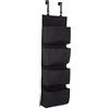 Premier Housewares, scaffale da Porta a 4 Scomparti da Appendere, Poliestere, Black, 10 x 34 x 90 cm