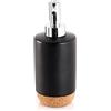 GEDY G-Canberra Dosasapone bagno, Misure e peso: 17X7X7 CM & 0,248 KG, Dispenser sapone bagno in ceramica e sughero, Finitura nera, Design R&S Gedy, 2 anni di garanzia