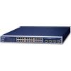 PLANET WGSW-24040HP4 - Switch - gestito - 24 x 10/100/1000 (PoE+) + 4 x Gigabit SFP condiviso - Desktop, montaggio a rack