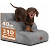 X XBEN Scala er Animali, Scale per Cani e Gatti Piccoli, Anziani e Feriti | 33D Schiuma ad Alta Densità, Pendenza Dolce, Fodera Lavabile, Aderenza, Antiscivolo, per Letto e Divano, 3 Gradini, 40 CM