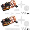 HAWK'S WORK EMAX ES08MA II Micro Servo 12g, Métal RC/STEM (2 PCS) | Micro servo 12g, 0.12s/60°, coppia 1.5kg·cm a 4.8V, per auto/barca/elicottero/drone/braccio robotico