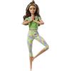 Barbie - Bambola Snodata, 22 punti di snodo per infiniti movimenti, bambola super flessibile con lunghi capelli castani mossi e abbigliamento sportivo, giocattolo per bambini, 3+ anni, GXF05