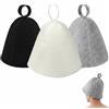 BTACGWP Cappelli da Sauna in Feltro, Set 3 Pezzi Nero/Grigio/Bianco, Termoisolante e Traspirante, Protegge il Cuoio Capelluto dal Calore Intenso per Massimo Relax in Spa e Bagno Turco