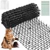 RAINPOP Spikes Anti Cat Spikes - 30 x 200 cm Spikes Cat Deterrent Spikes Black Plastic Cat Repellent Mat con 8 pioli a forma di U, strisce di spighe di rete per scavare giardino, recinzione, interni, esterni