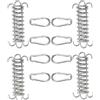 Changyeah 4 Pezzi Fibbia Molla Tenda,Gancio a Molla Tensione Tenditore e 8 Pezzi Moschettoni, Molla Ormeggio, Molla in Acciaio Inossidabile, Tenditore a Molla per Tenda Spiaggia e Vela Ombreggiante