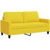 vidaXL Divano a 2 Posti Giallo Chiaro 140 cm in Tessuto