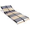 vidaXL Base a doghe Marrone 90 x 190 cm Legno massello di faggio, Mobili per camera moderna, letto rettangolare, base in faggio resistente, supporto per materasso alla moda, decorazione funzionale