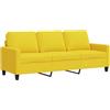 vidaXL Divano a 3 Posti Giallo Chiaro 180 cm in Tessuto