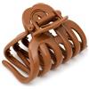 PLIC - Pinza per capelli XXL marrone - Grande fermaglio per capelli da donna - Tenuta comoda per capelli lunghi e voluminosi - ideale per chignon, mezze code e acconciature quotidiane