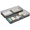 Annova Set di 2 cestini portaoggetti in rete per cassetti e mensole, per scuola e ufficio (nero, 38x15x5cm)
