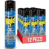 Raid 12 Spray Mosche e Zanzare Insetticida, Antizanzare e Antimosche - 12 Pezzi da 400ml