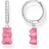 Thomas Sabo CR726-052-9 Orecchini a cerchio singolo in argento con orsetto in oro rosa 28,0 mm orecchini da donna