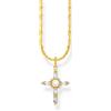 Thomas Sabo KE2296-445-14-L45V Collana placcata oro con ciondolo a croce Cross Romance Donne