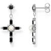 Thomas Sabo H2312-167-11 Orecchini in argento Cross Romance nero Donne