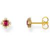 Thomas Sabo H2311-995-10 Orecchini a perno placcati oro con pietra rossa Donne