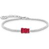 Thomas Sabo A2187-052-10 Bracciale tennis in argento con orso in oro Rosso 16-19 cm