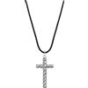 Rebel & Rose NL028-S-70 Studded Cross Black Unisex Collana 70cm