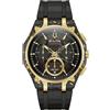 Bulova 98A328 Orologio Uomo Curv Carbon & Gold Cronografo 44mm 3ATM