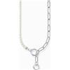 Thomas Sabo KE2193-167-14 collana da donna perla coltivate d'acqua dolce e catena a maglie, regolabile