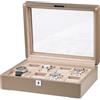 Rothenschild RS-3420-8-TA-TAN scatola porta orologi marrone [8] con velluto beige