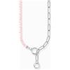 Thomas Sabo KE2193-035-9-L47V Collana in argento con elementi di catena a maglie e perline rosa da donna