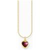 Thomas Sabo KE2268-414-10-L45V Collana placcata oro con ciondolo a cuore rosso scuro da donna