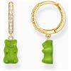 Thomas Sabo CR726-414-6 Orecchino a cerchio singolo in oro con orsetto in oro verde Donna
