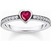 Thomas Sabo TR2448-640-10-54 Anello solitario in argento con pietra rossa + zirconi da donna