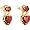 Thomas Sabo H2340-414-10 Orecchini a bottone Cuore rosso granato Elyndra Placcato oro 18,0 mm Donna