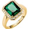 Thomas Sabo TR2508-971-6-56 Anello con pietra ottagonale verde Elyndra Placcato oro Donna