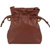 DUDU Borsa Piccola a Tracolla Donna in Morbida Pelle Nappa, Borsa Crossbody con Coulisse e Chiusura Magnetica, Leggera e Compatta Mattone