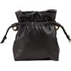 DUDU Borsa Piccola a Tracolla Donna in Morbida Pelle Nappa, Borsa Crossbody con Coulisse e Chiusura Magnetica, Leggera e Compatta Nero