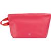 DUDU Beauty Case Donna Uomo in Pelle con Cerniera Zip, Borsa da Toilette Grande Colori Vivaci, Ideale per Viaggi, Palestra, Terme, Interno Idrorepellente Lampone