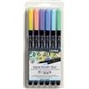 Lyra Aqua Brush Duo Set, Pastel Colors, 6 Pieces