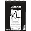 Canson XL Dessin noir, album con carta nero profondo,lato liscio per pennarelli e marcatori,lato ruvido per matite e pastello,A4,40fogli,160g/m
