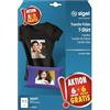 SIGEL T1157 Film InkJet per trasferimento su T-Shirt e tessuti scuri o nero, A4, 6+6 fg