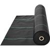 VEVOR Telo Pacciamante Anti Erbacce 1,8x30,5 m Geotessile Tessuto Anti-Ricrescita delle Erbacce sotto Ghiaia 108 g/m², Telo PP Permeabile Resistente agli Strappi per Paesaggistica, Copertura Terreno