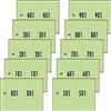 SIGEL blocchetto di biglietti numerati 5,30 x 10,50 cm | 76153, confezione da 10 blocchetti, 10 x 100 biglietti numerati da 1 a 1000, carta riciclata, verde