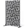 VEVOR Pannelli per Privacy in Metallo 120x50,8x193 cm Schermi Pannelli per Privacy all'Aperto, Fendivista Divisorio per Esterno Indipendente con Supporto, Recinzione Decorativa 3 Schermi da Giardino