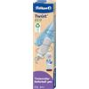 Pelikan Twist ECO, Penna Roller Sferografica Ergonomica, per Destrimani e Mancini, per Scuola e Ufficio, Punta M Indeformabile, 2 Cartucce KM Blu Incluse, Ricaricabile, Plastica Riciclata, Blue
